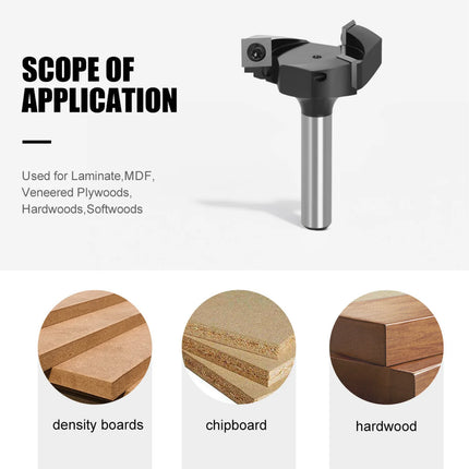 Insert Type Surfacing Router Bit  Spoil board Removable Face Milling Cutter Planer Slotting Bit for Wood Tool Replaceable Blade