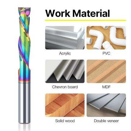 HUHAO 5A 3.175/4/5/6mm Shank Up Down Cut Two Flutes Compression Router Bits Carbide Spiral Milling Cutter For Wood Acrylic