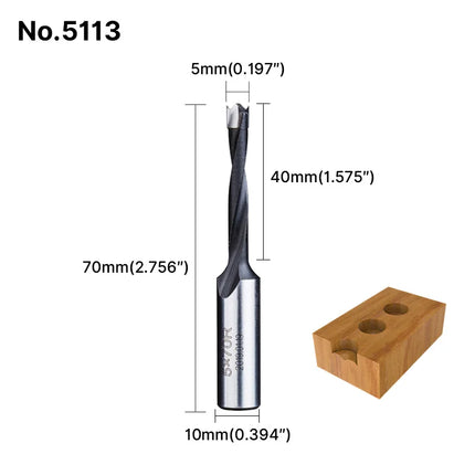 HUHAO 10mm Shank Forstner Wood Drill Bits Alloy Hole Opener Bit 70mm Total Length Router Bit Carbide Row Drill Woodworking Tools