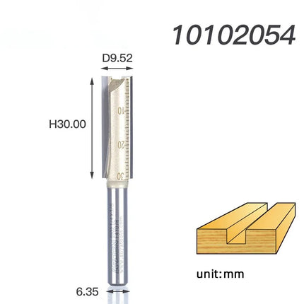 Arden Double Flute Straight Router Bit Wood Milling Cutter 6.35mm 12.7mm Shank Woodworking Tool CNC Flush Trim Arden Router Bits
