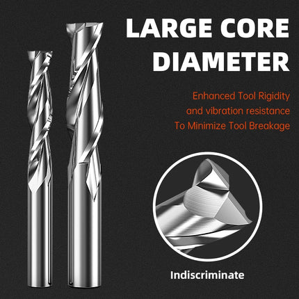 HUHAO HRC65 Milling Cutter HSS M2 End Mill Carbide 2 Flutes Spiral Router Bit CNC Tools for Aluminum Stainless Metal