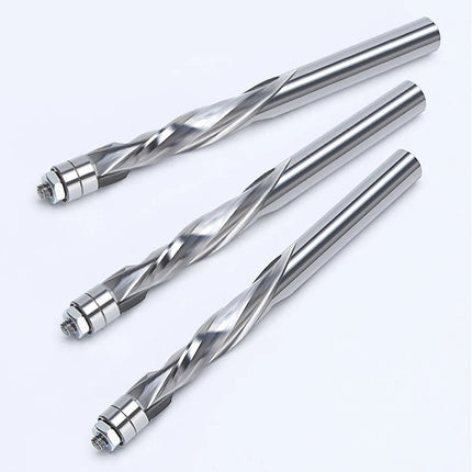 HUHAO 1/4 Inch Shank Flush Trim Spiral Router Bit Two Flutes Carbide End Mill CNC Bearing Guided Trim Milling Cutter for Wood