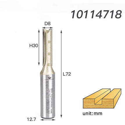 Arden Double Flute Straight Router Bit Wood Milling Cutter 6.35mm 12.7mm Shank Woodworking Tool CNC Flush Trim Arden Router Bits