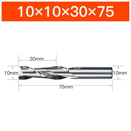 HUHAO HRC65 Milling Cutter HSS M2 End Mill Carbide 2 Flutes Spiral Router Bit CNC Tools for Aluminum Stainless Metal
