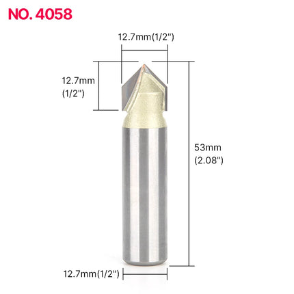 HUHAO 90 Degree V-type Woodworking Milling Cutter Carbide CNC Router Bit V Groove For Wood MDF Cutting Slotting Engraving Tools