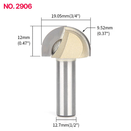 HUHAO 6mm 8mm Shank Ball Nose Milling Cutter For Wood End Mill Round Nose Cove CNC Router Bit Carbide Steel Woodworking Tools