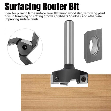 Insert Type Surfacing Router Bit  Spoil board Removable Face Milling Cutter Planer Slotting Bit for Wood Tool Replaceable Blade