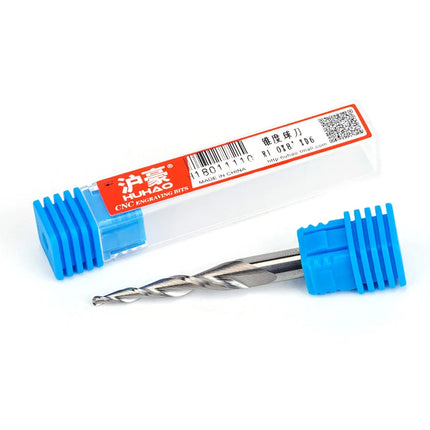 HUHAO 6mm Ball Nose Tapered End Mill Wood Solid Carbide Steel Milling Cutter for Woodworking Metal CNC Router Bit Engraving Tool