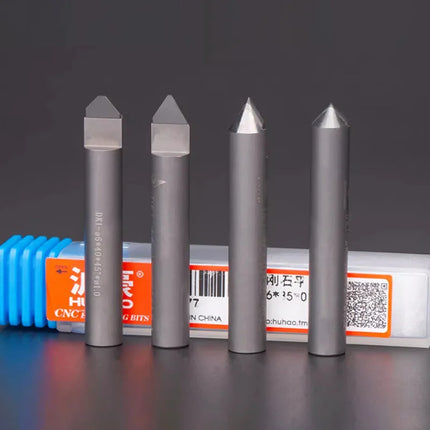 PCD Diamond Engraving Cutter V Shaped End Mill Milling Cutter for Stone Granite Marble Engraving CNC Carving Tool