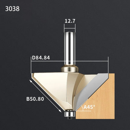 HUHAO Professional 45-Degree Chamfer Woodworking Milling Cutter Wood Edge Trimming Bevel Cutter Router Bit with Bearing Guide⭐⭐⭐⭐⭐