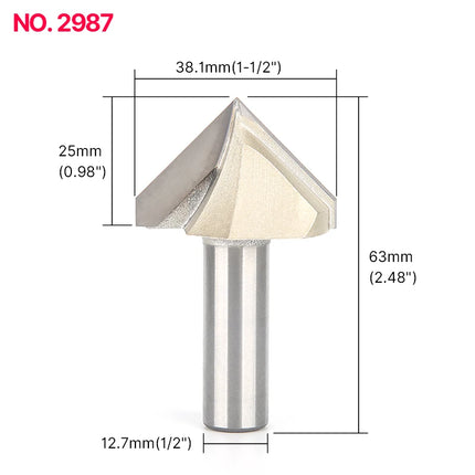 HUHAO 90 Degree V-type Woodworking Milling Cutter Carbide CNC Router Bit V Groove For Wood MDF Cutting Slotting Engraving Tools