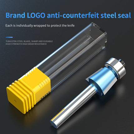 HUHAO 1/4" Shank Chamfer Router Bit Bevel Edge Forming Router Bit with Bearing Woodworking Carbide Steel Cutter Wood CNC Tool