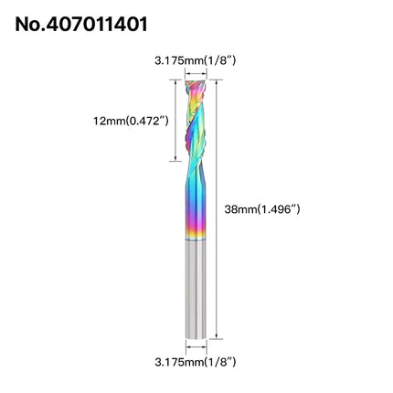 HUHAO Composite Milling Cutter for Wood 2 Flute Spiral Carbide Chip End Mill DLC Coating CNC Router Bit Cutter Chipboard Acrylic