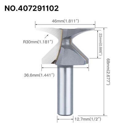 Arc Bending Integrated Knife Milling Cutter For Woodworking R18 R30 Router Bits Forming CNC Tool