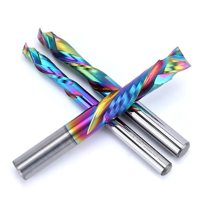 HUHAO 5A 3.175/4/5/6mm Shank Up Down Cut Two Flutes Compression Router Bits Carbide Spiral Milling Cutter For Wood Acrylic