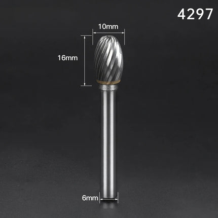HUHAO E Rotary File Grinder Burr 6mm Shank Grinding Bit Head Carbide Steel Burr Drill Bit Grinding Metal Mould Power