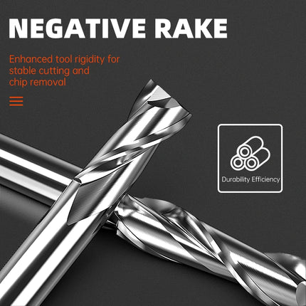 HUHAO HRC65 Milling Cutter HSS M2 End Mill Carbide 2 Flutes Spiral Router Bit CNC Tools for Aluminum Stainless Metal