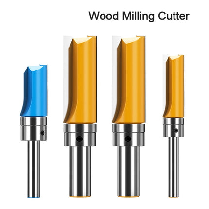 HUHAO 6.35mm Shank Milling Cutter With Bearing Flush Trim Straight Router Bit Wood End Mill for Woodworking Template Bottom Tool⭐⭐⭐⭐⭐