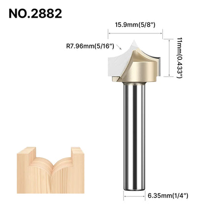Point Cutting Round Over Bit for Wood End Mill Woodworking Tools