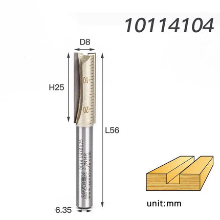 Arden Double Flute Straight Router Bit Wood Milling Cutter 6.35mm 12.7mm Shank Woodworking Tool CNC Flush Trim Arden Router Bits