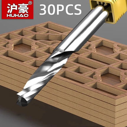 HUHAO 30pcs 3.175mm Right Spiral Milling Cutter ‌Up Cut One Flute Router Bit CNC End Mill Milling Cutter CNC Engraving Bit