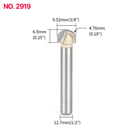 HUHAO 6mm 8mm Shank Ball Nose Milling Cutter For Wood End Mill Round Nose Cove CNC Router Bit Carbide Steel Woodworking Tools