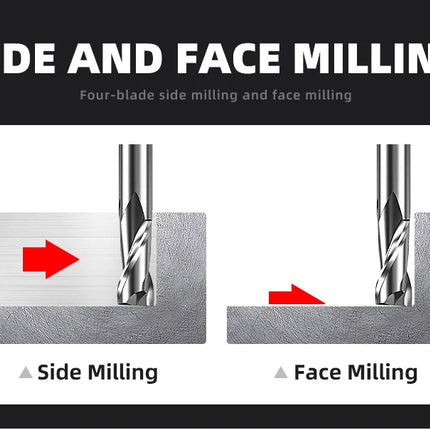 HUHAO 2PCS HRC65 Milling Cutter 2 Flute Straight Shank CNC Router Bit 4 6 8 20mm CNC Tools End Mill for Aluminum Stainless Metal