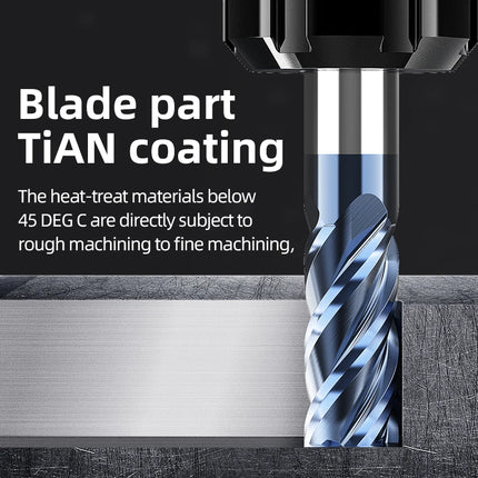LIDIAO Milling Cutter Professional Carbide End Mill 4Flutes TiAIN Coating HRC45 CNC Milling Machine Tools Metal Cutter
