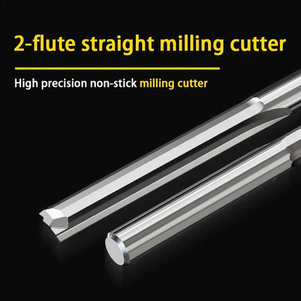 HUHAO Woodworking Tools 3.175/4 /6mm Shank Wood Milling Cutter 2 Flute Carbide End Mill CNC Engraving Bit Straight Slot Cutter