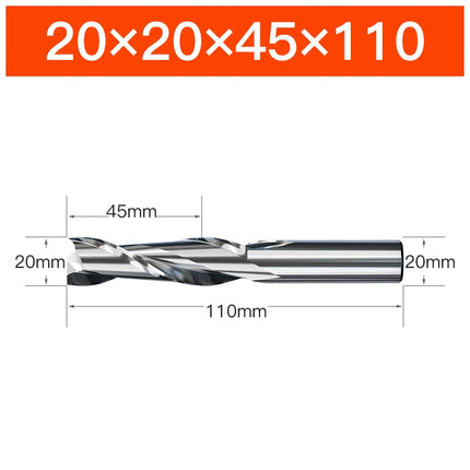 HUHAO HRC65 Milling Cutter HSS M2 End Mill Carbide 2 Flutes Spiral Router Bit CNC Tools for Aluminum Stainless Metal