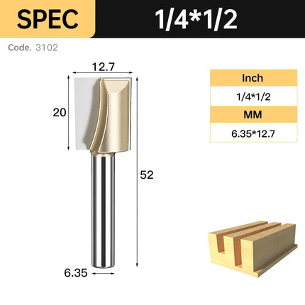 HUHAO Cleaning Bottom Engraving Bit for Wood 1/2 1/4 Shank Straight Router Bit Carbide Milling Cutter Woodworking Bit CNC Tools