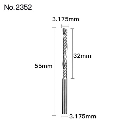 HUHAO 1PCS 3.175mm Shank Single Flute Spiral Milling Cutter Carbide End Mill CNC Router Bit Engraving Cut for Acrylic Wood MDF