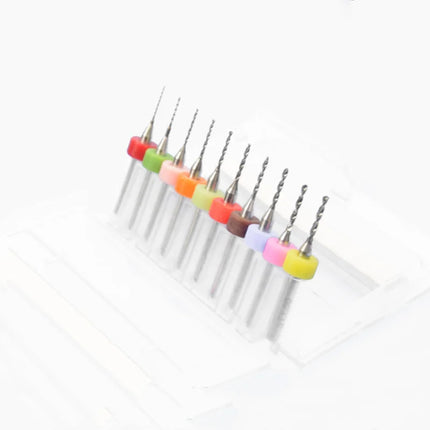 10pcs Carbide PCB micro drill bits 0.1-3.0mm, 3.175mm (1/8) shank for PCB drill bit kit for printed circuit board drilling