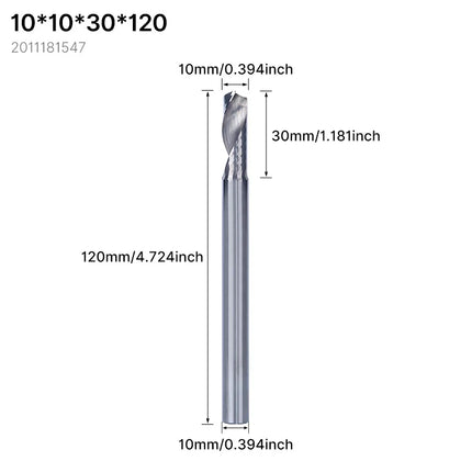 HUHAO 8mm 10mm Shank Milling Cutter Carbide End Mills for Aluminium Metal Single Flute DLC Coated Router Bits Cutting CNC Tools