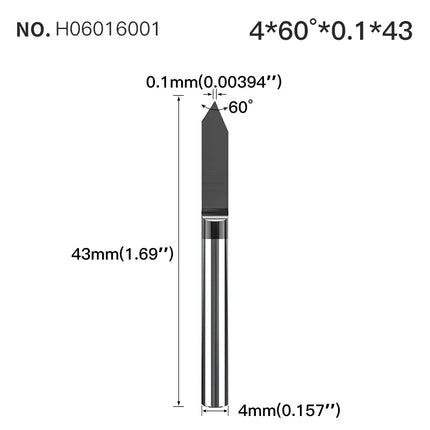 HUHAO 4mm Shank Bottom Carbide Engraving Router Bits for Metal Wood Stainless Steel Titanium Coating Milling Cutter PCB CNC Tool