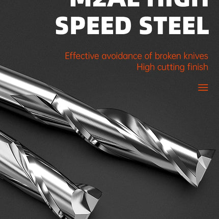 HUHAO 2PCS HRC65 Milling Cutter 2 Flute Straight Shank CNC Router Bit 4 6 8 20mm CNC Tools End Mill for Aluminum Stainless Metal