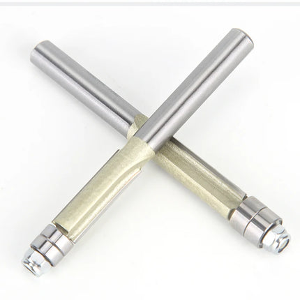 HUHAO 2 Flute Flush Trim Router Bit for Wood 1/4 Shank Woodworking Tools Trimming Cutter With Bearing CNC Endmill Milling Cutter