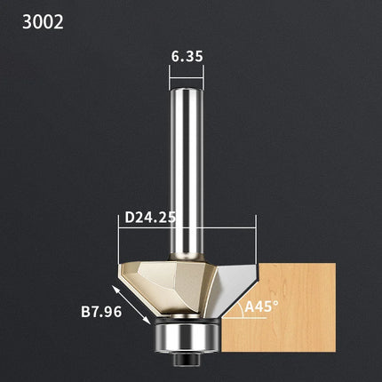 HUHAO Professional 45-Degree Chamfer Woodworking Milling Cutter Wood Edge Trimming Bevel Cutter Router Bit with Bearing Guide⭐⭐⭐⭐⭐