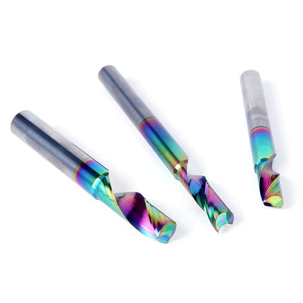 HUHAO 8mm 10mm Shank Milling Cutter Carbide End Mills for Aluminium Metal Single Flute DLC Coated Router Bits Cutting CNC Tools
