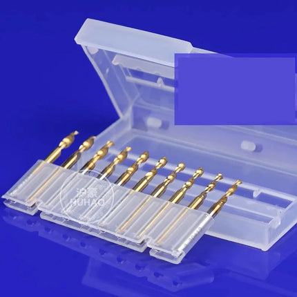HUHAO 10PCS 1/8 Shank PCB Drill Bit Set 3.175mm PCB Carbide TiN Coated Tools