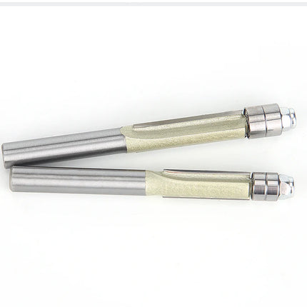 HUHAO 2 Flute Flush Trim Router Bit for Wood 1/4 Shank Woodworking Tools Trimming Cutter With Bearing CNC Endmill Milling Cutter