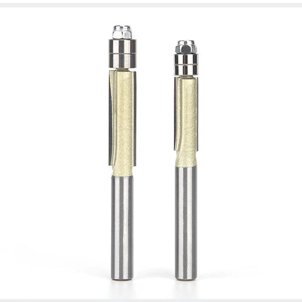 HUHAO 2 Flute Flush Trim Router Bit for Wood 1/4 Shank Woodworking Tools Trimming Cutter With Bearing CNC Endmill Milling Cutter