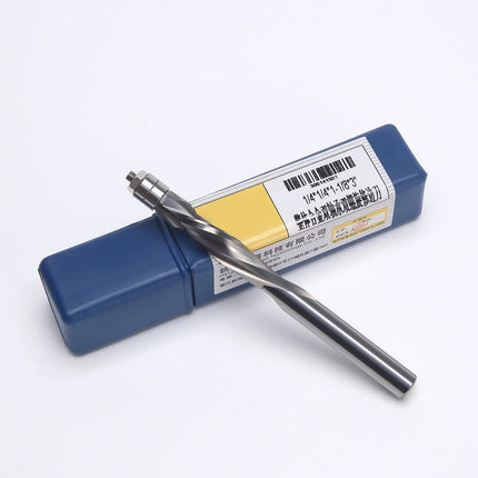 HUHAO 1/4 Inch Shank Flush Trim Spiral Router Bit Two Flutes Carbide End Mill CNC Bearing Guided Trim Milling Cutter for Wood