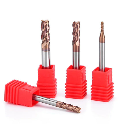 HUHAO 4mm 5mm 6mm 8mm HRC55 Milling Cutter 4 Flutes Flat End Mill CNC Maching Endmills Alloy Coating Carbide Steel CNC Tools