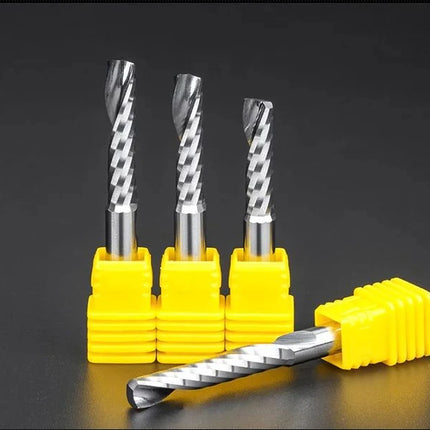 HUHAO 30pcs 3.175mm Right Spiral Milling Cutter ‌Up Cut One Flute Router Bit CNC End Mill Milling Cutter CNC Engraving Bit
