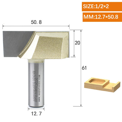 ARDEN Inch Woodworking Flat Bottom 2 Flutes Carbide Bottom Router Bit  Slotting Carving CNC Tool for Plywood MDF Solid wood