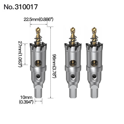 HUHAO 3PCS TCT Hole Saw Drill Bit Alloy Carbide Tipped Hole Cutter With Titanium-Plated Pilot Tools For Metal Stainless Steel