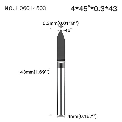 HUHAO 4mm Shank Bottom Carbide Engraving Router Bits for Metal Wood Stainless Steel Titanium Coating Milling Cutter PCB CNC Tool