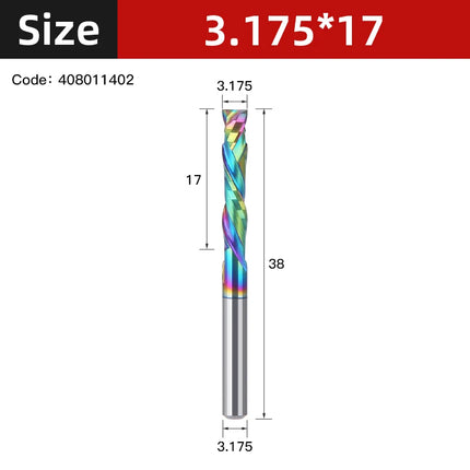 Up Down Cut Compression 2 Flutes Spiral Carbide Milling Cutter Router Bits CNC End Mill DLC Coating
