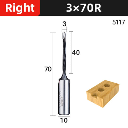 HUHAO 2 Flute Left/Right Forstner Wood Drill Bits 10mm Shank Drill Bits Router Bits Wood Alloy Hole Opener Woodworking Tools